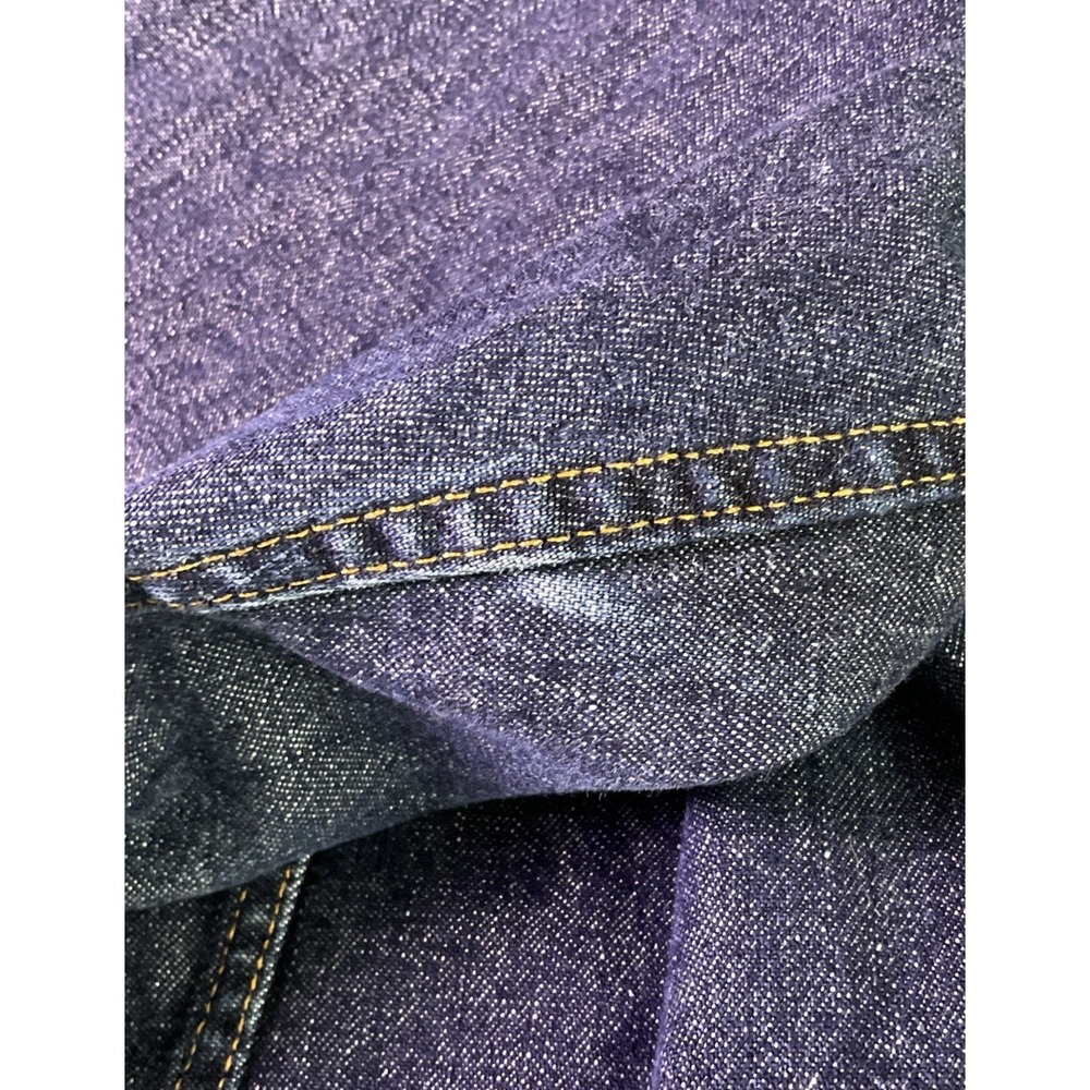 Polo Ralph Lauren Mens Denim Trucker Jacket Dark Wash Distressed Blue XL - Picture 16 of 16